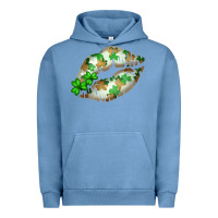 Pigment Pebble Blue St. Patricks Day White Lips Urban Hoodie - Bettercallsaul