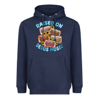Navy raised on jesus music Heavyweight Hoodie - MaliasSmallBusiness