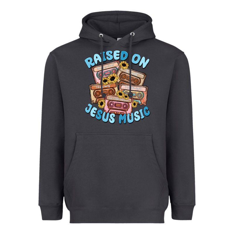 Raised On Jesus Music Heavyweight Hoodie by MaliasSmallBusiness | Teevron