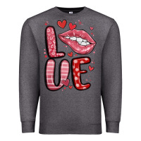Charcoal Heather western love lips Premium Sweatshirt - MaliasSmallBusiness