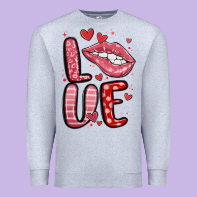 Western Love Lips Premium Sweatshirt Designed By Maliassmallbusiness