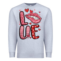 Heather Grey western love lips Premium Sweatshirt - MaliasSmallBusiness