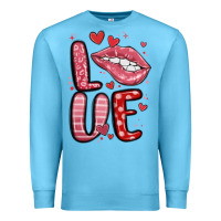Ocean Blue western love lips Premium Sweatshirt - MaliasSmallBusiness