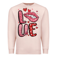 Pale Pink western love lips Premium Sweatshirt - MaliasSmallBusiness