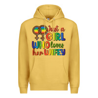 Antique Gold Just A Girl Who Loves Her Wifey Premium Hoodie - BundleAndBundleShop