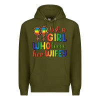 Army Green Just A Girl Who Loves Her Wifey Premium Hoodie - BundleAndBundleShop
