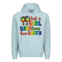 Blue Mist Just A Girl Who Loves Her Wifey Premium Hoodie - BundleAndBundleShop