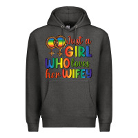 Charcoal Heather Just A Girl Who Loves Her Wifey Premium Hoodie - BundleAndBundleShop