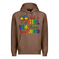 Chestnut Just A Girl Who Loves Her Wifey Premium Hoodie - BundleAndBundleShop