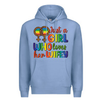Colony Blue Just A Girl Who Loves Her Wifey Premium Hoodie - BundleAndBundleShop