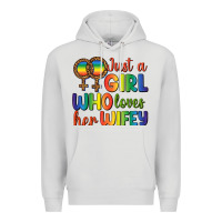 Dove Grey Just A Girl Who Loves Her Wifey Premium Hoodie - BundleAndBundleShop
