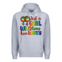 Heather Grey Just A Girl Who Loves Her Wifey Premium Hoodie - BundleAndBundleShop