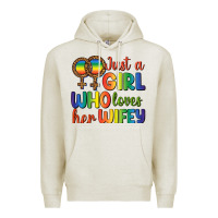 Oatmeal Heather Just A Girl Who Loves Her Wifey Premium Hoodie - BundleAndBundleShop