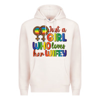 Pale Pink Just A Girl Who Loves Her Wifey Premium Hoodie - BundleAndBundleShop
