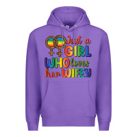 Purple Just A Girl Who Loves Her Wifey Premium Hoodie - BundleAndBundleShop