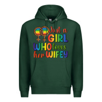 Sports Green Just A Girl Who Loves Her Wifey Premium Hoodie - BundleAndBundleShop