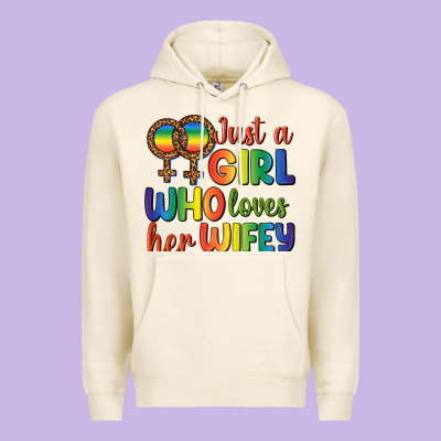 Just A Girl Who Loves Her Wifey Premium Hoodie Designed By Bundleandbundleshop