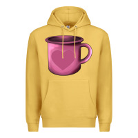 Antique Gold Valentine's Day heart mug Premium Hoodie - AdoDesignShop