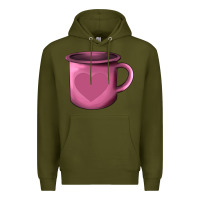 Army Green Valentine's Day heart mug Premium Hoodie - AdoDesignShop
