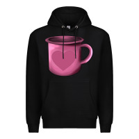Black Valentine's Day heart mug Premium Hoodie - AdoDesignShop