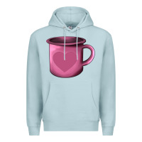 Blue Mist Valentine's Day heart mug Premium Hoodie - AdoDesignShop