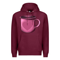 Burgundy Valentine's Day heart mug Premium Hoodie - AdoDesignShop