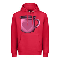 Cardinal Valentine's Day heart mug Premium Hoodie - AdoDesignShop