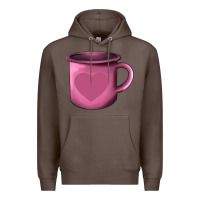 Coffee Valentine's Day heart mug Premium Hoodie - AdoDesignShop