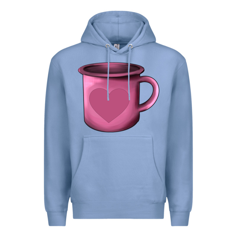 Valentine's Day Heart Mug Premium Hoodie by AdoDesignShop | Teevron