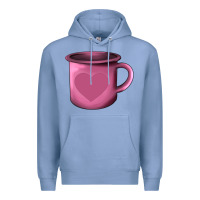 Colony Blue Valentine's Day heart mug Premium Hoodie - AdoDesignShop