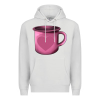 Dove Grey Valentine's Day heart mug Premium Hoodie - AdoDesignShop