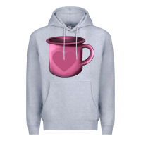 Heather Grey Valentine's Day heart mug Premium Hoodie - AdoDesignShop