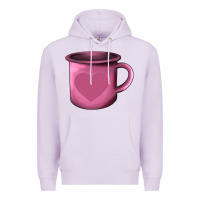 Lilac Valentine's Day heart mug Premium Hoodie - AdoDesignShop