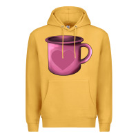 Mustard Valentine's Day heart mug Premium Hoodie - AdoDesignShop