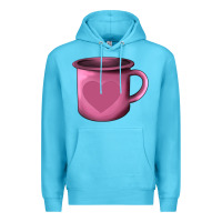 Ocean Blue Valentine's Day heart mug Premium Hoodie - AdoDesignShop
