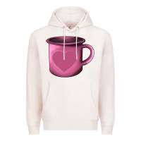 Pale Pink Valentine's Day heart mug Premium Hoodie - AdoDesignShop