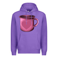 Purple Valentine's Day heart mug Premium Hoodie - AdoDesignShop