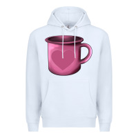 White Valentine's Day heart mug Premium Hoodie - AdoDesignShop
