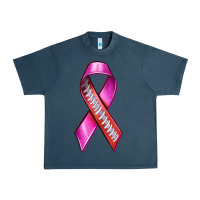 Midnight Navy Breast Cancer Ribbon American Football Urban Heavy Tee - texasbilliewilder