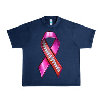 Navy Breast Cancer Ribbon American Football Urban Heavy Tee - texasbilliewilder