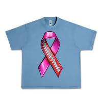 Pebble Blue Breast Cancer Ribbon American Football Urban Heavy Tee - texasbilliewilder