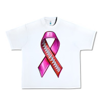 White Breast Cancer Ribbon American Football Urban Heavy Tee - texasbilliewilder
