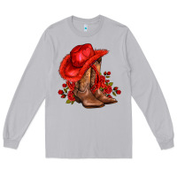 Moon Dust valentines day cowboy boots red  and roses Long Sleeve Tee - AdoDesignShop