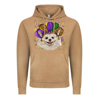 Vintage Camel Mardi Gras White Pomeranian with Hat Vintage Hoodie - RanaPortraitStore