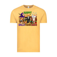 Vintage Mustard happy hallothanksmas with cow Vintage Tee - texasbilliewilder