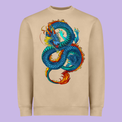 Heavyweight Sweatshirt blue dragon