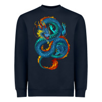 Navy blue dragon Heavyweight Sweatshirt - RanaPortraitStore