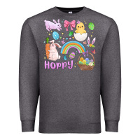 Charcoal Heather easter hoppy bunny Premium Sweatshirt - MaliasSmallBusiness