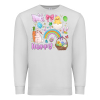 Dove Grey easter hoppy bunny Premium Sweatshirt - MaliasSmallBusiness