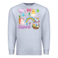 Heather Grey easter hoppy bunny Premium Sweatshirt - MaliasSmallBusiness